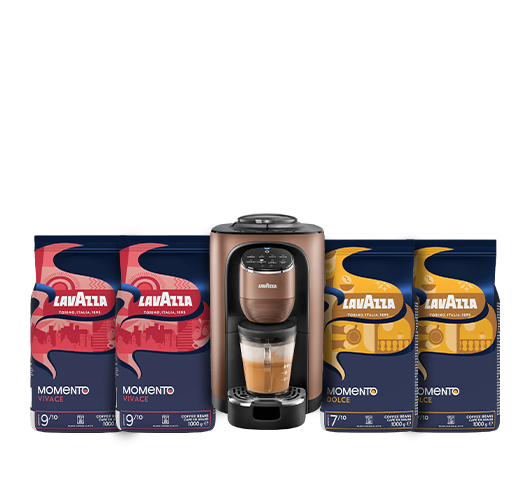 Coffret Assoluta machine à grains + 4 kg Momento